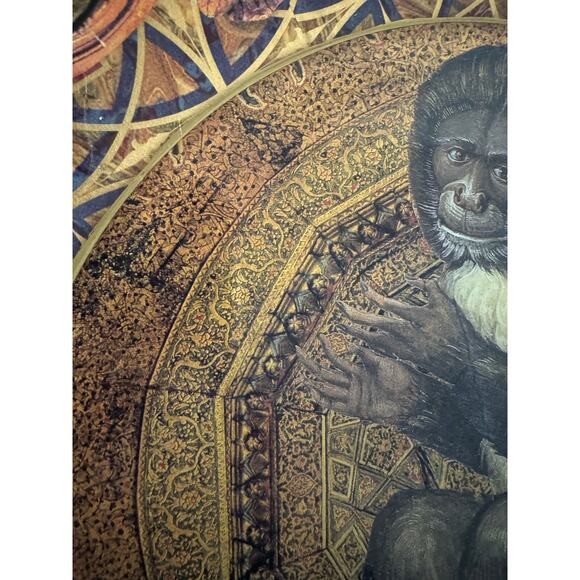 Rare Durwin Rice New York Signed Decoupage Ape Art Plate - Picture 10 of 10